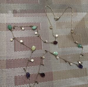 dainty necklace with small multicolor stones